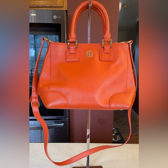 TORY BURCH Burnt Orange Crossbody/Tote, GUC - Picture 1 of 16